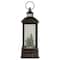 11" Black with Brushed Gold LED Snowman Family Christmas Lantern Snow Globe
